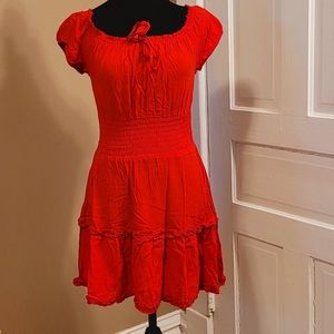 Red mini dress